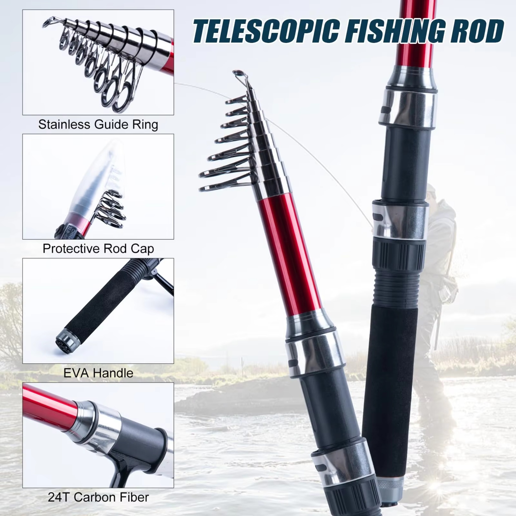 Goture 2-teiliges Teleskop-Ang – Fishing Rod Spinning Bewertung und Preis