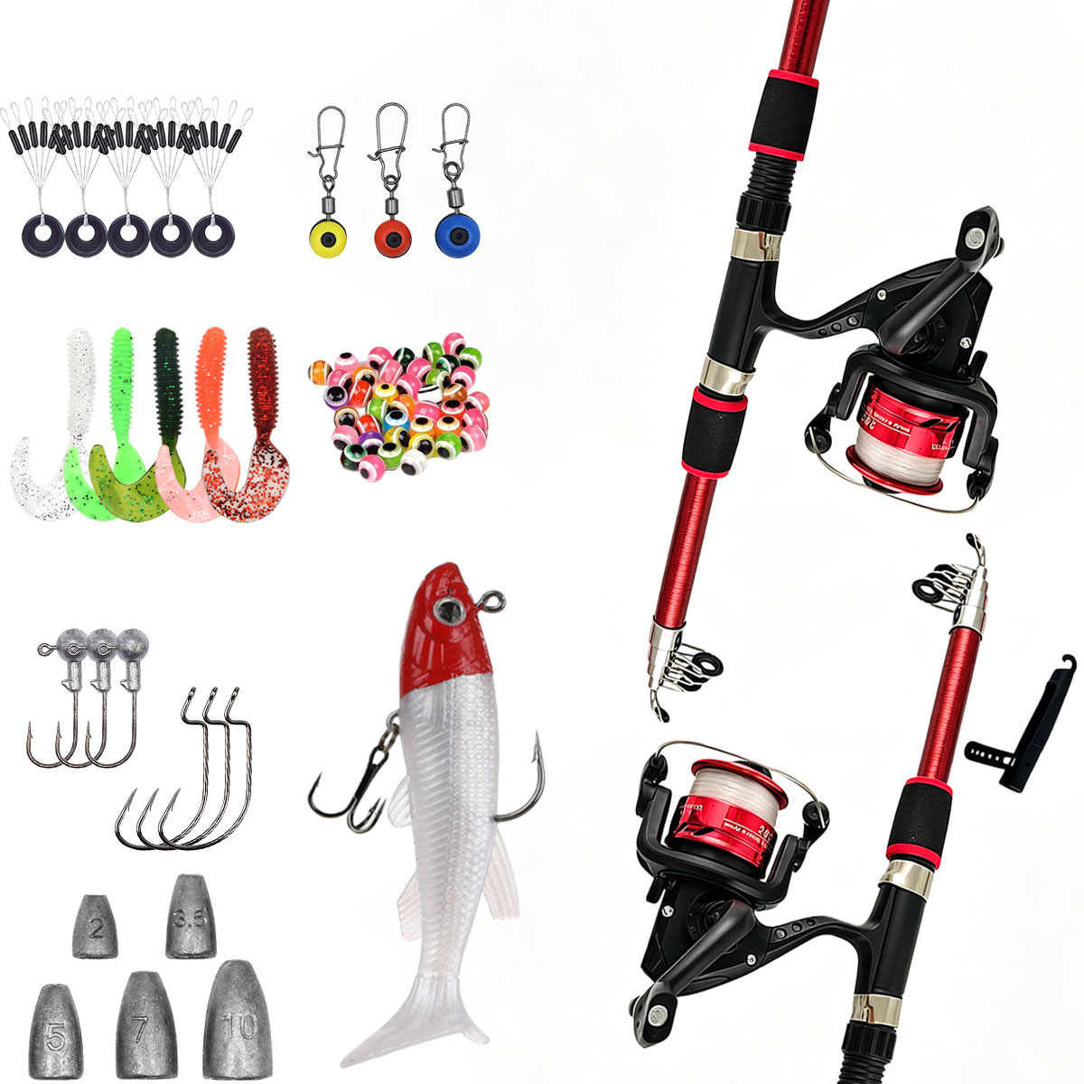Spinnruten- und Rollen-Set, 1, – Fishing Rod Spinning Bewertung und Preis